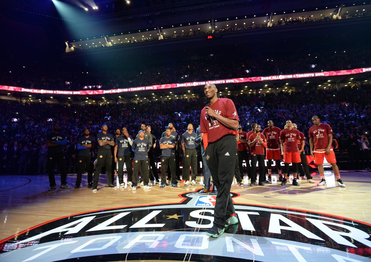 NBAHistory's tweet image. "Kobe’s final NBA All Star Weekend in Toronto in 2016 was a tribute to his greatness and legacy. I could feel the love on the court and in the building. Pretty sure he did too." - @ADBPhotoInc #Ko8e24