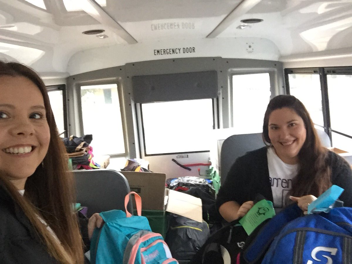 NISDWarren's tweet photo. The wheels on the bus go round & round to Port Arthur ISD. All aboard for #HarveyHelp🚌 WarrenHS helping our fellow Texans. #AllMeansAll #HopeAndValues #GoPublic @pastors4txkids @NISD @NISD_Athletics https://t.co/n2XuLp2xhk