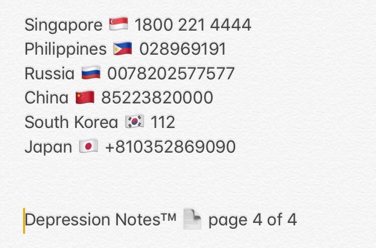 youjingodd's tweet photo. SUICIDE HOTLINES NUMBERS (cr: @depressionnote)

suicide is a ILLNESS, not a joke or bullshit. https://t.co/vX3kVPOF6x
