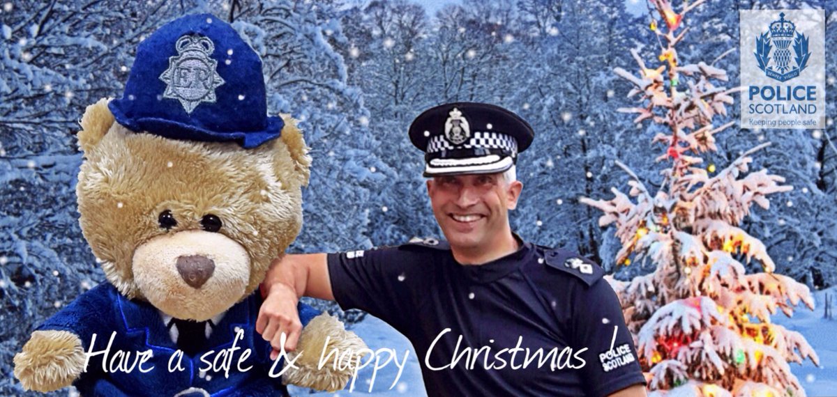 PSOSPerthKin's tweet image. Tayside Divisional Commander, Chief Superintendent Paul Anderson and PC Piquet would like to wish you and your families a safe and Happy Christmas.