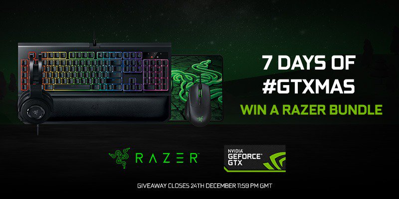 #GTXmas Day 3!

WIN this awesome Razer bundle! Includes: Razer Basilisk, BlackWidow Chroma V2, Goliathus Extended &amp; a Thresher TE!

To enter:
➡️Follow <a href="/Razer/">R Λ Z Ξ R</a>
➡️Follow <a href="/NVIDIAGeForceUK/">NVIDIA GeForce UK</a>
➡️RT this tweet 💚