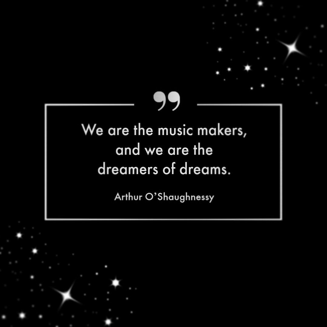 Soundidentity's tweet image. We are the music makers, and we are the dreamers of dreams. 
#ArthurOShaughnessy✨#Soundidentity #musicmatters ✨ #musicmonday #musicinspiration #musiclife #musicmaker #sounddesigner #quoteoftheday #musiclover #motivationmonday