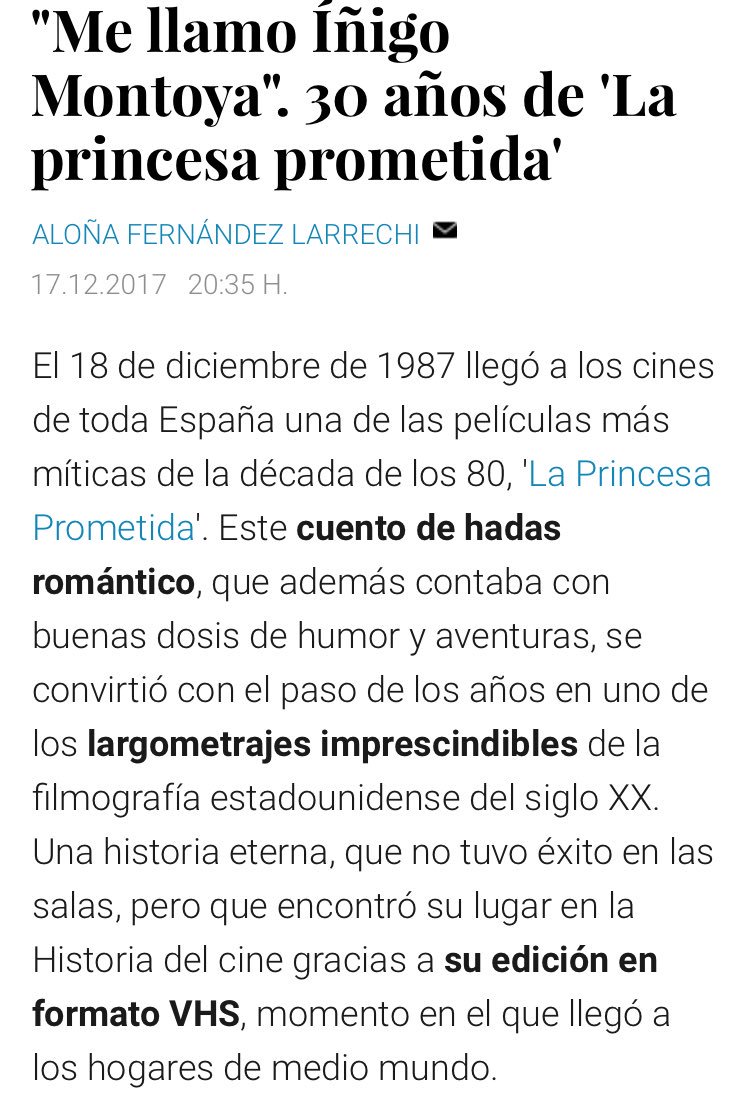 laprincesa_blog's tweet photo. 30 años en España desde que todos somos Iñigo Montoya ;) https://t.co/UcOtdCGWSY