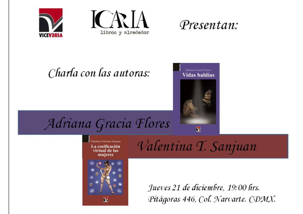 Última semana de presentaciones. 
Martes 19 hrs: "Hasta aquí", Hernán Bravo Varela conversando con Javier Moro. <a href="/Almadia_Edit/">Editorial Almadía</a> &amp; <a href="/Escuela_eme/">Escuela de Escritores de México</a> 
Jueves 19 hrs @editoresyviceversa : Vidas Baldías y La cosificación virtual de las mujeres.