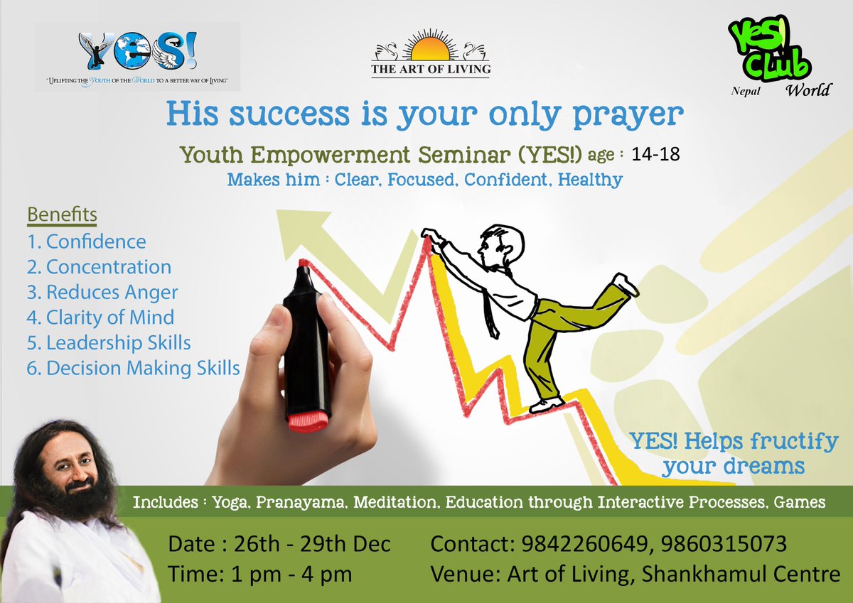 perbeteshor's tweet photo. #EnrollSoon #YesCourse #TheArtofLiving
#SanoUmerThuloSoch #Yes #Youth #Teenager #Yoga #Meditation #Confidence #TeamWork #Healthy #Success #Leadership #Focus #Games #Interactive #Growth #Future #Learn #Friends #Education #Transformation #Sharing #Music #Dance https://t.co/s3ixKhvidR