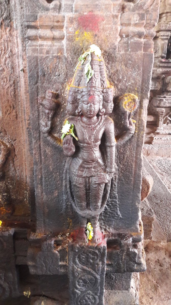 Some of the images carved on pillars in front of this Temple are spell bounding.Three Headed Vishnu, the Kings with their hands cut off.