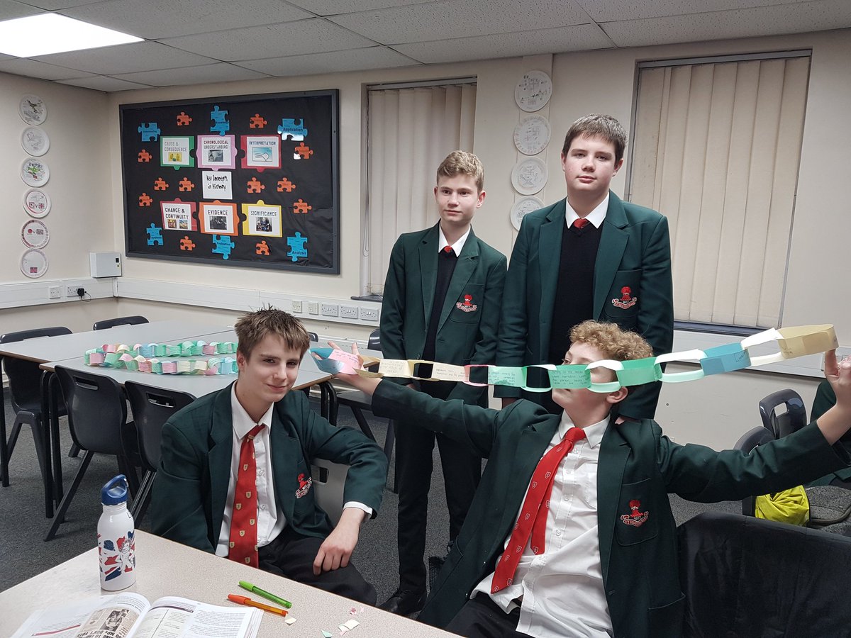 sandbachhistory's tweet photo. Y10 making Crime and Punishment revision paper chains! Winning #teamcrime had 56 different words! #teamlawenforcement #teampunishment @Yr10SandbachSch https://t.co/pG8FHAE6pv https://t.co/KWwYK3XXdA