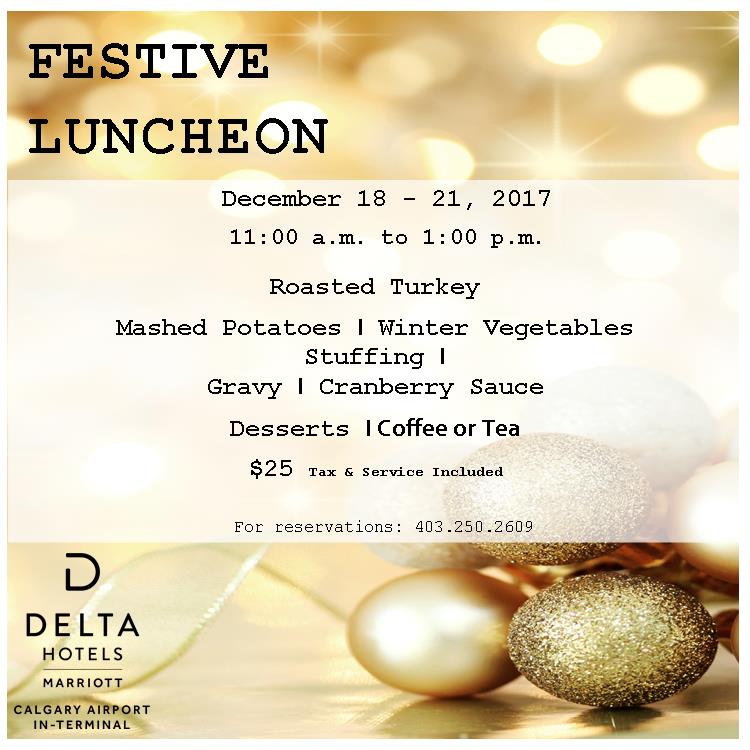 We know you’re busy with the holidays – who has time to pack their lunch? Our Festive Luncheon does not disappoint. <a href="/FlyYYC/">YYC</a>