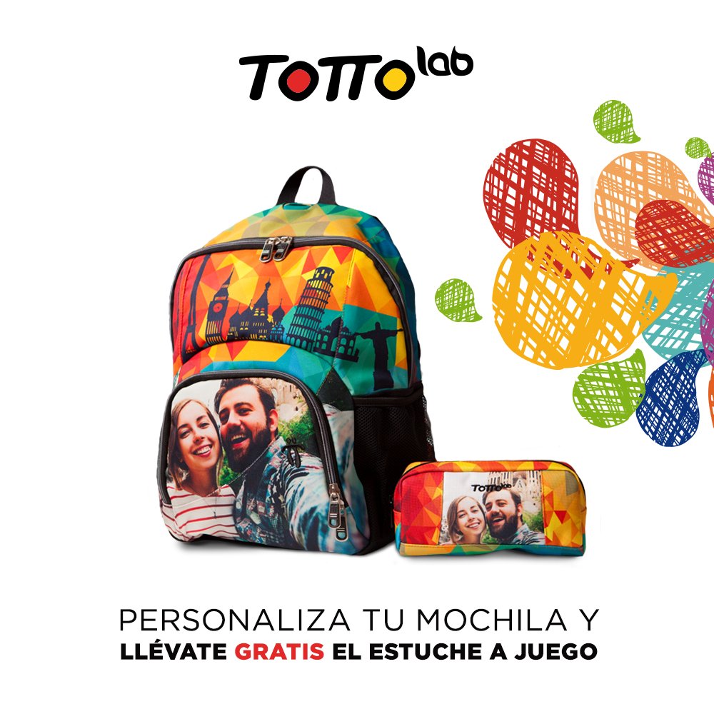 Deshonestidad Sur oeste dirección Totto España on Twitter: "¡Estrenamos #TOTTOLab online! Personaliza ahora tu  mochila 🎒 y llévate GRATIS el estuche a juego 😍 👉  https://t.co/PgpCVzZpk1 https://t.co/zcv3KUh8tm" / Twitter