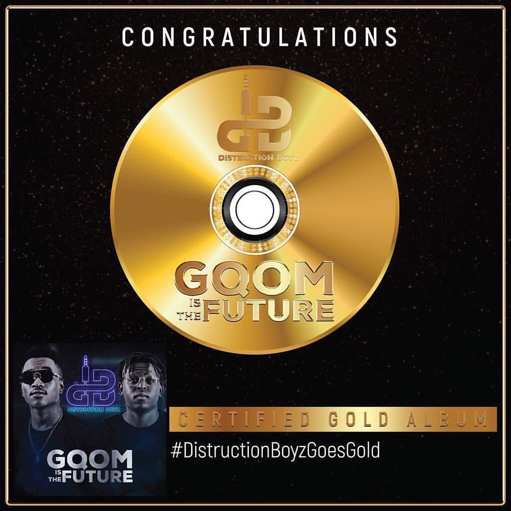 YOMZANSI's tweet photo. GOLD status baby! 🎉 Congrats @DistructionB for giving #Ggom genre a new color now! #DistructionBoyzGoesGold https://t.co/IAqjVQMJNa