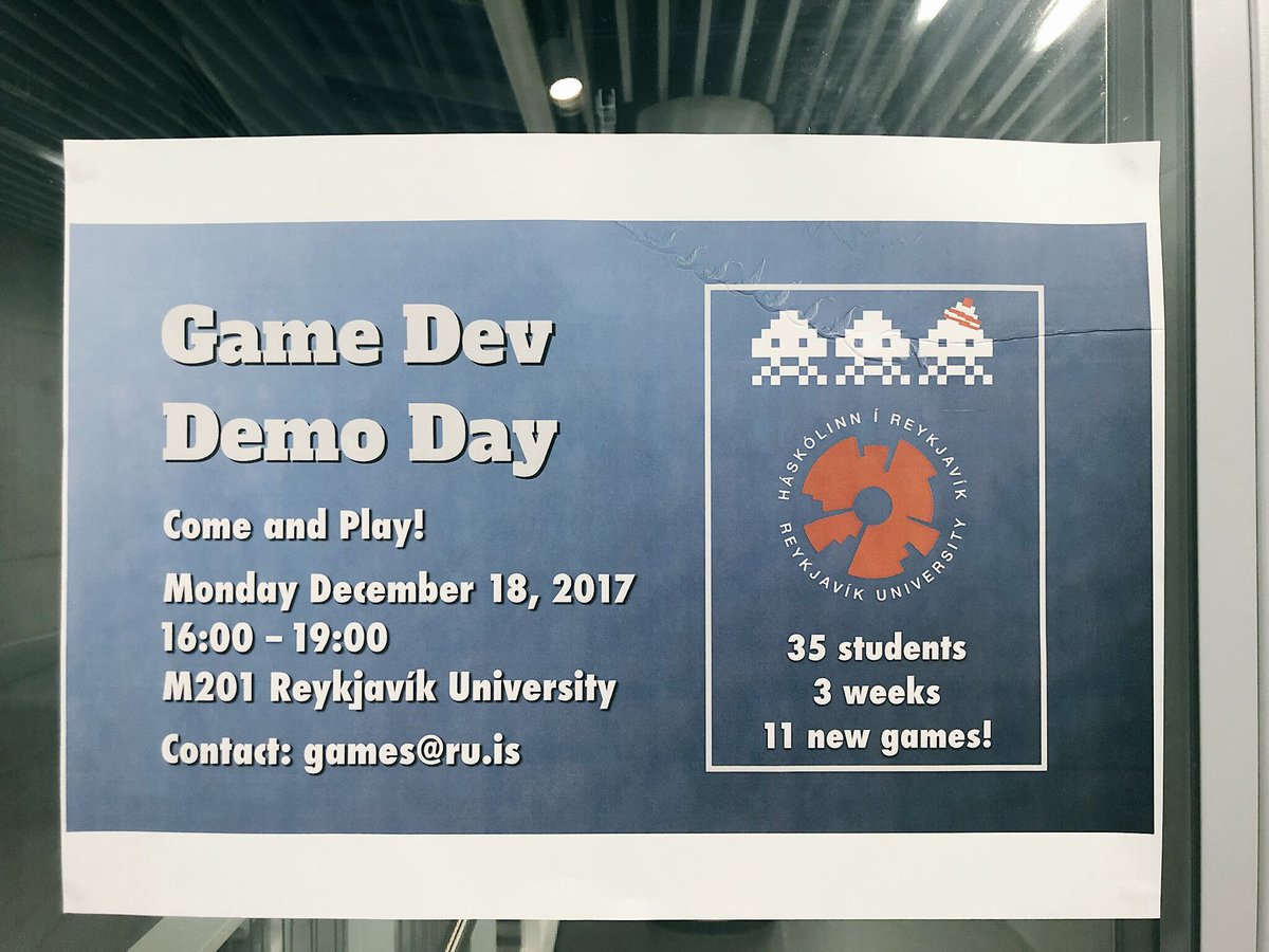 Icelandic Game Industry (@gamedeviceland) on Twitter photo Today, we are at Demo Day at <a href="/haskolinn/">Háskólinn í Reykjavík // Reykjavík University</a> - checking out 11 new games made by 35 students in only 3 weeks! Well done everyone, we can’t wait to try them all 👏🏻🎮 Today, we are at Demo Day at <a href="/haskolinn/">Háskólinn í Reykjavík // Reykjavík University</a> - checking out 11 new games made by 35 students in only 3 weeks! Well done everyone, we can’t wait to try them all 👏🏻🎮