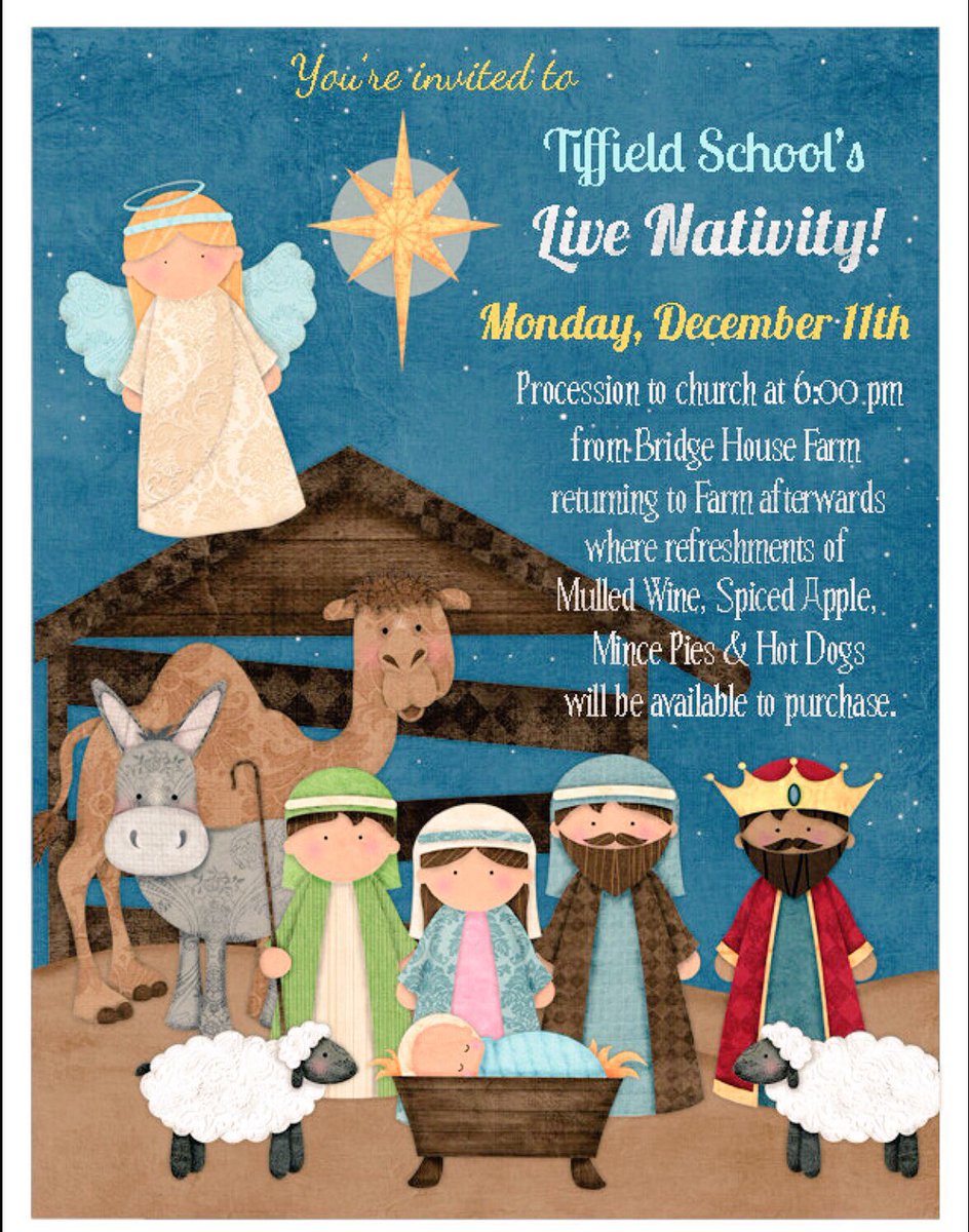 Animals are in and we are ready for our Live Nativity this evening! 🌟🌟🤴👼🏻🐮🐑 #tiffield #Northamptonshire #school #nosnow #adorable #unique