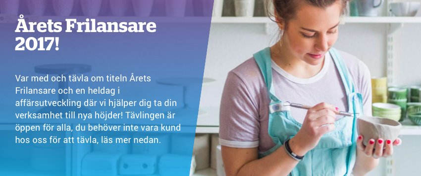 CoolCompany's tweet photo. Årets Frilansare 2017!! Var med och tävla om titeln Årets Frilansare och en heldag i affärsutveckling där vi hjälper dig ta din verksamhet till nya höjder! Tävlingen är öppen för alla, du behöver inte vara kund hos oss för att tävla, läs mer här:  https://t.co/hmcEIpJS0N https://t.co/oT4GTN4v18