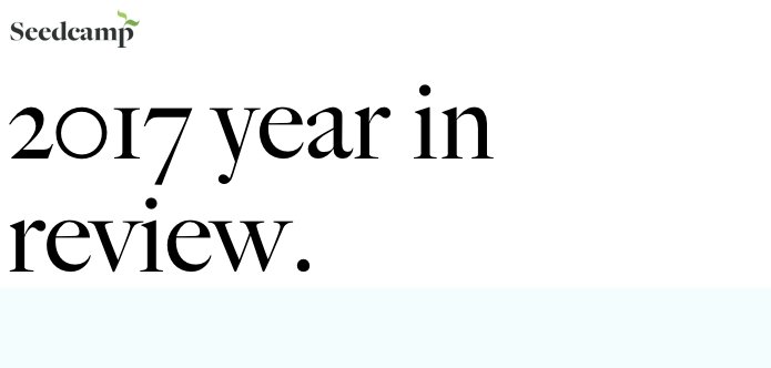 seedcamp's tweet photo. Acquisitions, new funds, portfolio raises reaching over $1bn - 2017 sure has been an eventful one for us at #Seedcamp. Here we take a look back at some of the highlights from across the year in our 2017 review https://t.co/lziZNZw7dj https://t.co/AjfTtEL56J