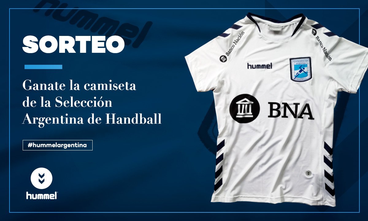 hummelargentina's tweet photo. ¡Nuevo sorteo! Podés ganarte la nueva tercera camiseta blanca de @lagarrahb y los @GladiadoresHB . Sólo tenés que darle RT a este tuit, seguir a @HummelArgentina y listo, ya estás participando. @CAHandball https://t.co/MYh7ltYuwB