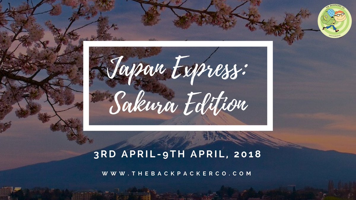 thebackpackerco's tweet photo. Join us this April for some spectacular “hanami” picnics and Mount Fuji views of the Sakura (cherry blossom) trees :D
Dates : 3rd - 9th April 2018

Call us on +919820027737/ +919820027421 to know more! :D

#WhyDoBoring #Sakura2018 https://t.co/FipntAtq0w