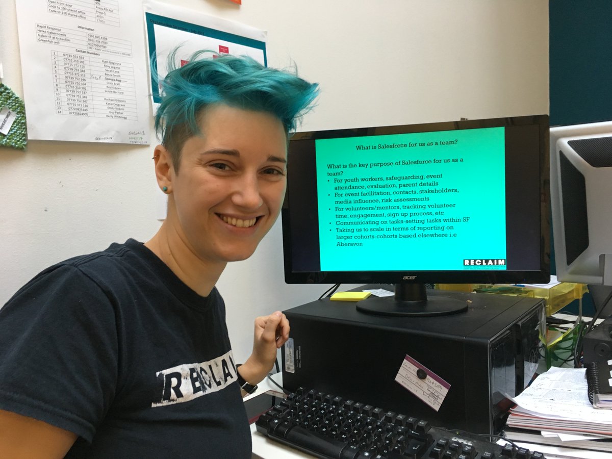 RECLAIMproject's tweet photo. We've had staff fully commit to developing our team! So much commitment we've seen hair match SalesForce presentations - thanks Becca! #RECLAIM2017 https://t.co/qrREnadMrv