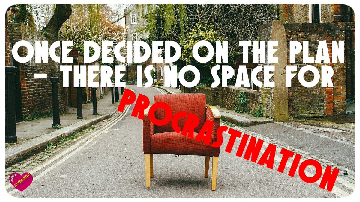 diane4charmer's tweet photo. Once decided on the plan - there is no space for procrastination. It simply doesn't fit!
#quoteDi #mindset #procrastination #procastinating #procrastinator #dothework #entrepreneur #enterepreneurship #obstacles #justdoit #change https://t.co/y7uJG4GTWZ