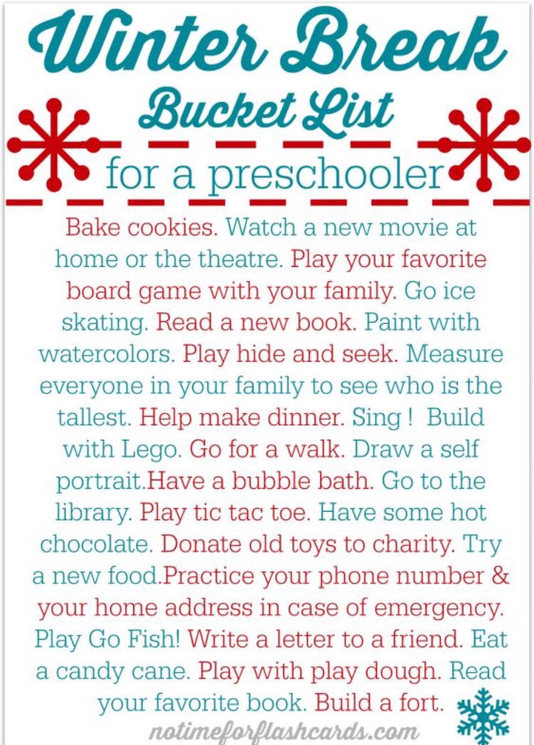 ecwithmisskim's tweet photo. Some fun ideas for preschoolers during winter break! :) https://t.co/leQf9tFV1n