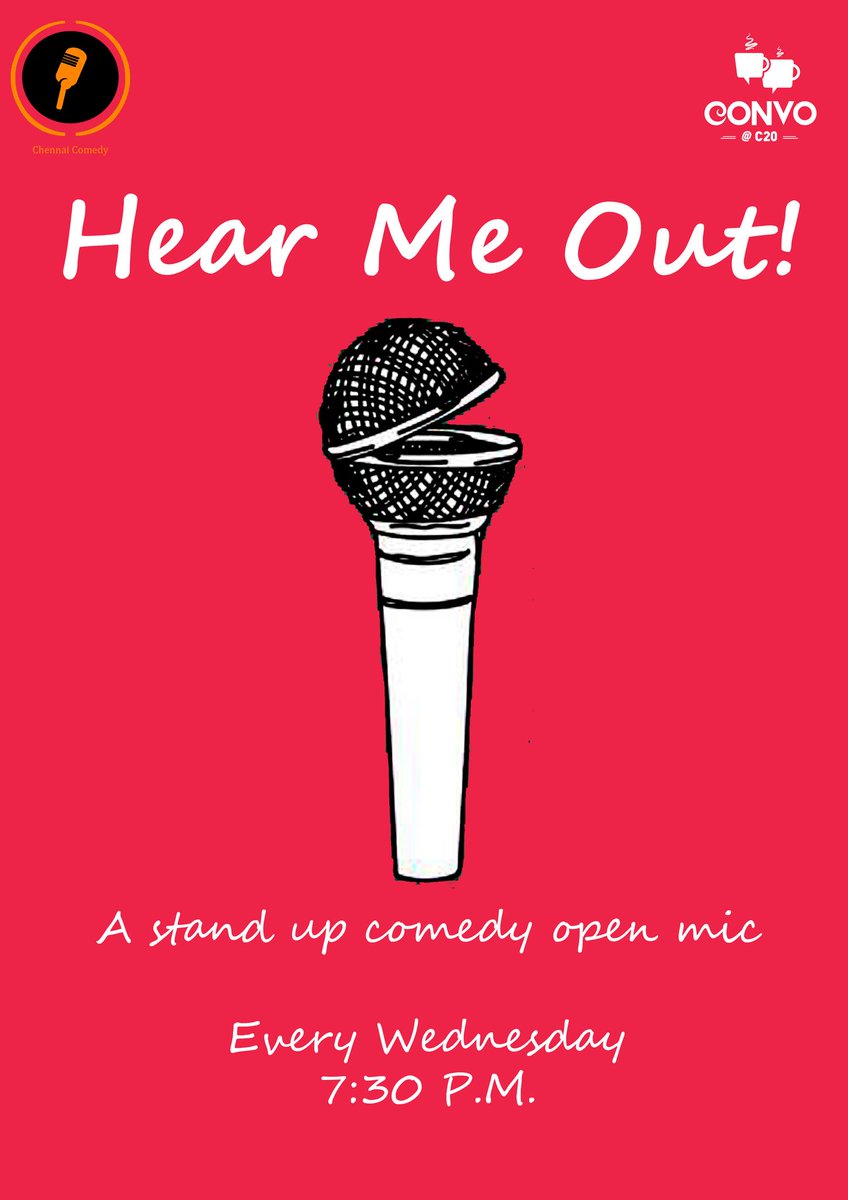 convocafec's tweet photo. Open Mic by Chennai Comedy every Wednesday @ Convo. Let the conversation begin
#trendingoffline #convo #convocafe #C20 #chennaicomedy @ChennaiComedy https://t.co/Hq4LGMJ8tR