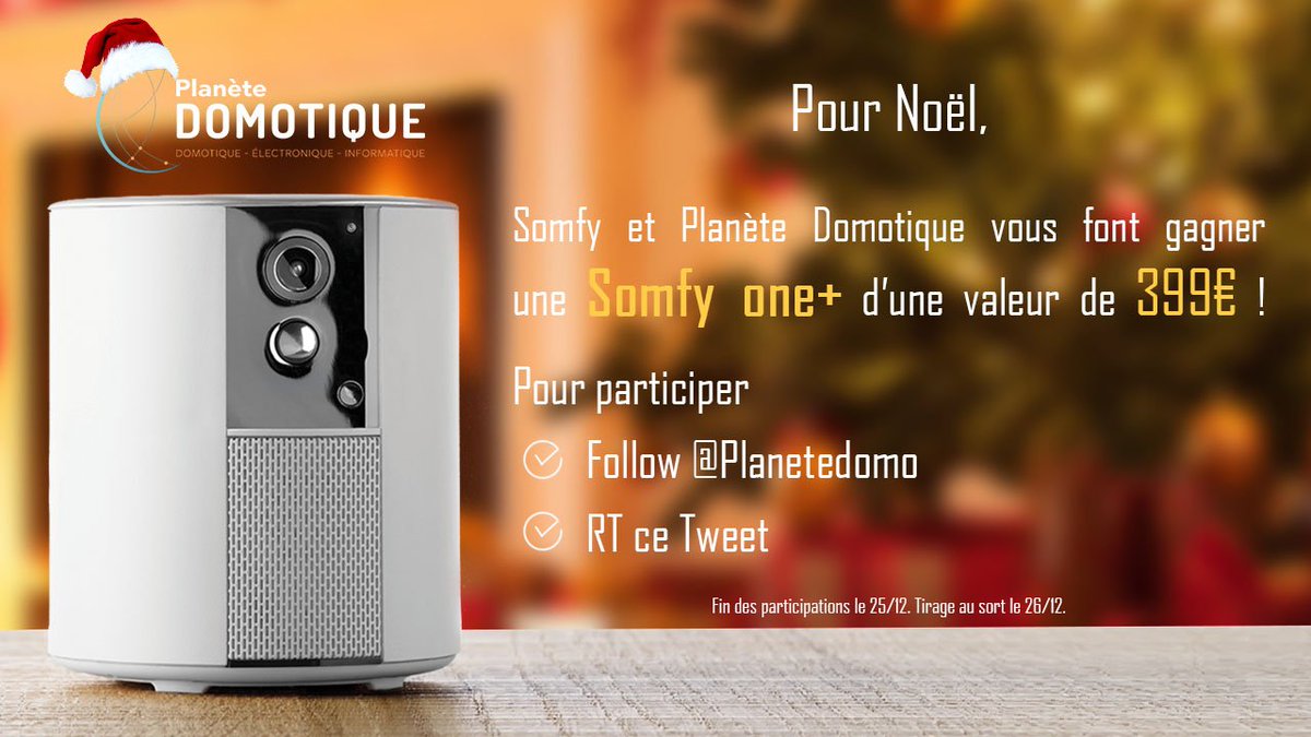 planetedomo's tweet image. #DomoNoel🎅 @Somfyfr et Planète Domotique vous font gagner une Somfy One+ 😱 🎁  ! Pour participer Follow @planetedomo et RT ce tweet 🎅
TAS le 26/12, bonne chance✌️ #Noel2017 #Noel #domotique