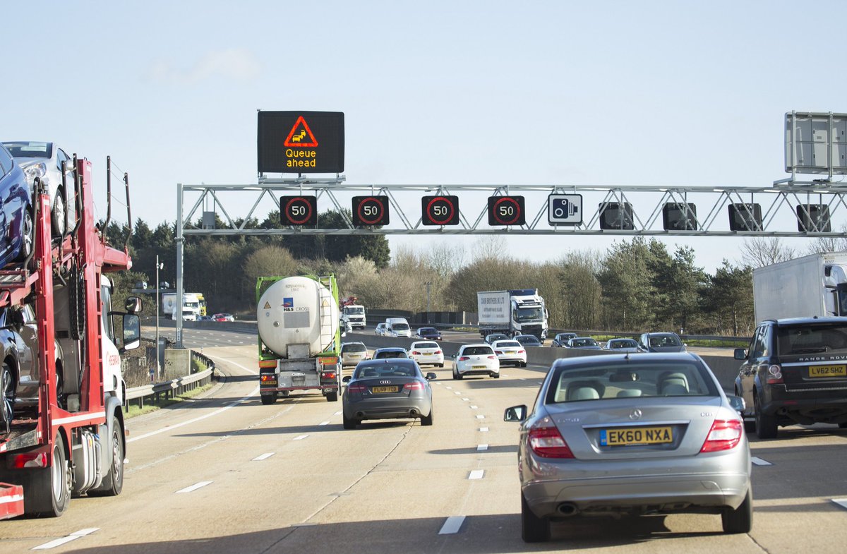 HighwaysNWEST's tweet image. We're opening permanent extra lanes on the #M62 near Rochdale (j18-20) tonight (eastbound) and tomorrow night (westbound). We're also removing roadworks from the #M60 near the @intuTrafford Centre (j8-10) and the new electronic smart motorway signs are being switched on.