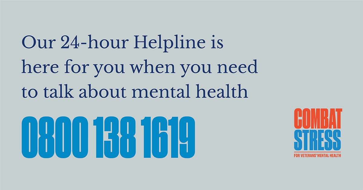 Our helpline is available over the Christmas + New Year period.
Christmas can be a tough time for some veterans, if you know a veteran struggling with their #mentalhealth please tell them about us.