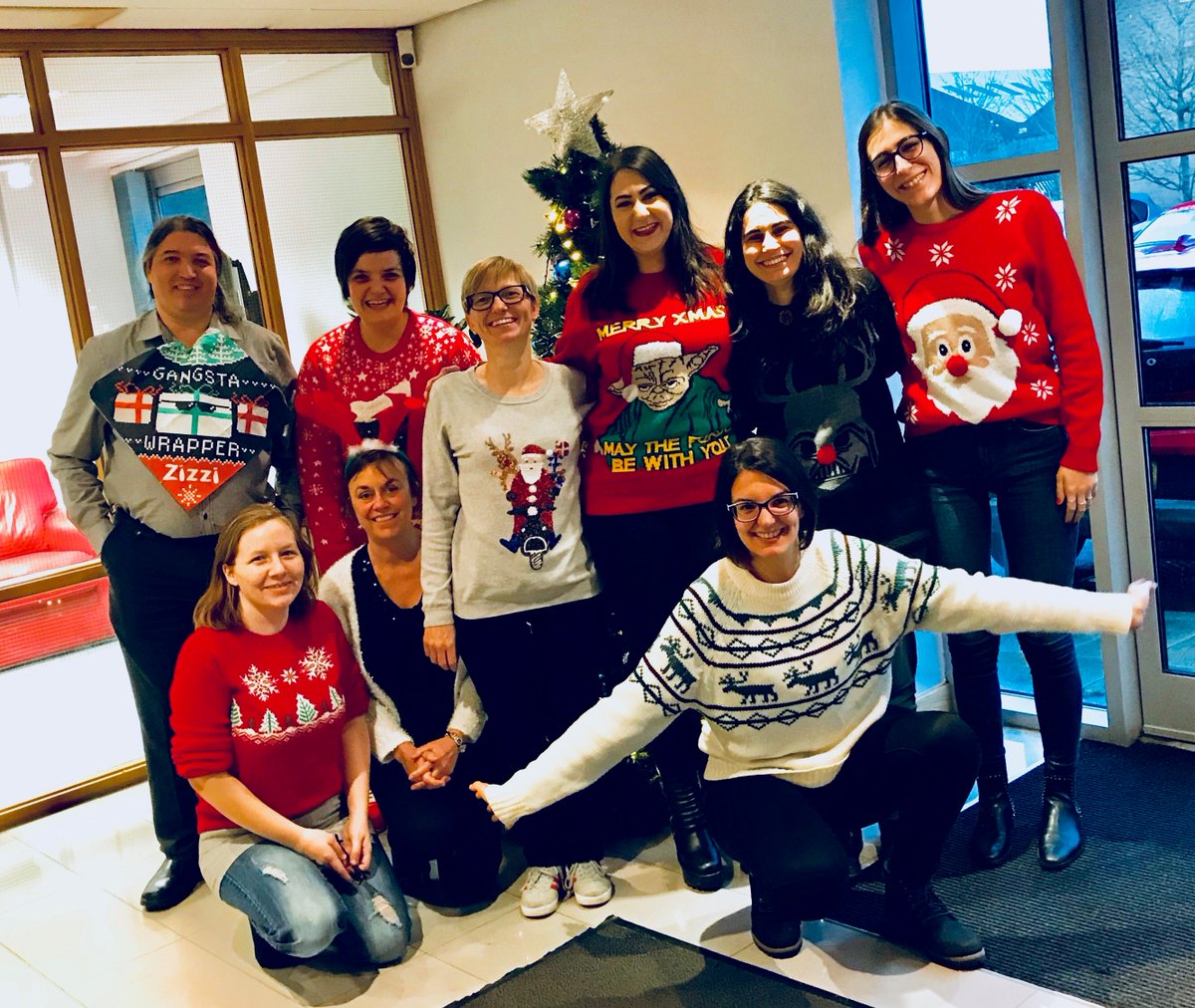 emilynash_L10n's tweet photo. Last week we had our #ChristmasJumperDay here at @WebCertain! Look at some our lovely #Translation team in their festive get-up!!! #feelingfestive #Webcertain #Christmas #t9n #xl8 https://t.co/eQIz9ZTvym