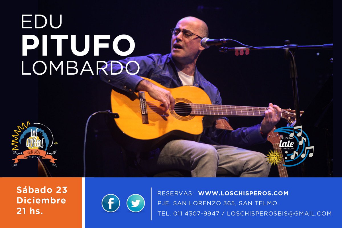 LosChisperos's tweet photo. #ÚltimosDias #MesDespedida de @LosChisperos sumate a las últimas fechas
👉Jueves 21 de diciembre @adrianstopOK y Tonnelier
👉Viernes 22 y sábado 23 @LombardoPitufo 

Reservá tu lugar--> https://t.co/kVIs1j7CpB https://t.co/mpd36Rfbby