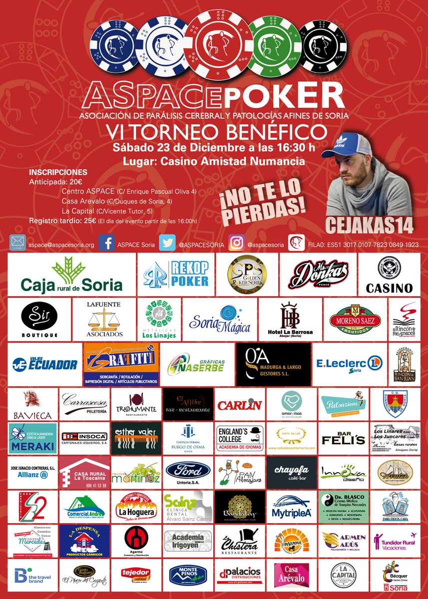 lakekos's tweet photo. Todavia no te has registrado en nuestro Torneo Benefico #aspacepoker? No te quedes sin sitio, realiza tu inscripcion anticipada! El ganador del Torneo tendra una entrada para elegir en cualquier parada de las Silver Poker Series @poker_silver y habra como siempre muchas sorpresas https://t.co/sqCu2ArrZG