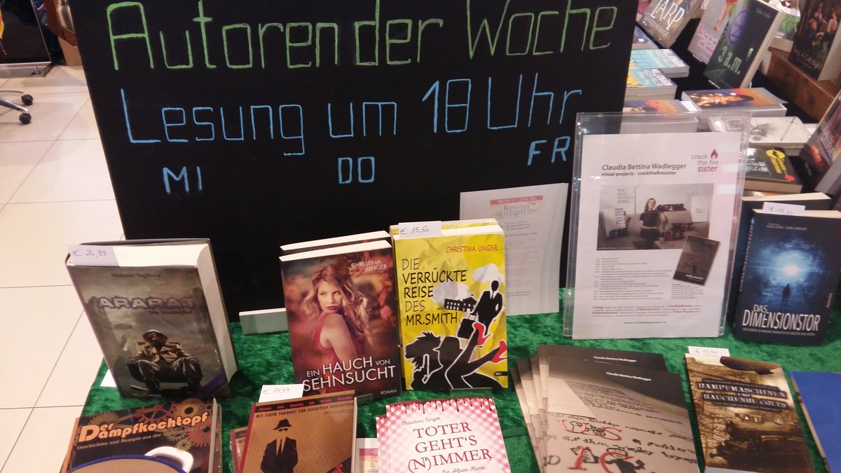 AgenturSimmet's tweet photo. Autoren der Woche: @MelanieVogltanz Christine Unger, @crackthefiresis Claudia Wadlegger #phantastischeLiteratur im #stadioncenter #Wien #lesung #Bücher @ohneohren @LatosVerlag #agentursimmet https://t.co/muXpzfS9Gx