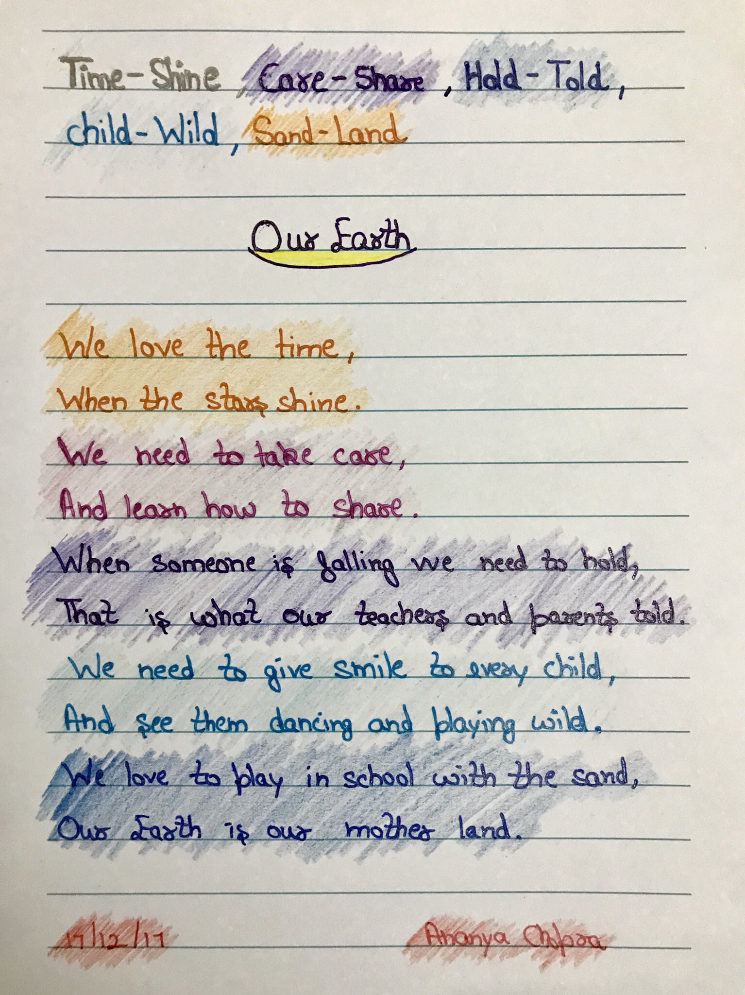 Wonder Ananya #GoalsProject on X: &ldquo;Poem composed by me using the 