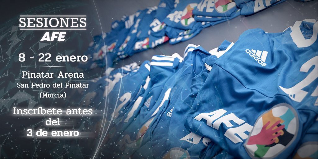 Apuntate a las XVI sesiones Afe.
Tienes tiempo hasta el 3 de enero.
No dejes pasar la oportunidad. Entrena, prepárate y enfrentate a equipos profesionales. 
<a href="/afefutbol/">AFE</a> #SesionesAFE