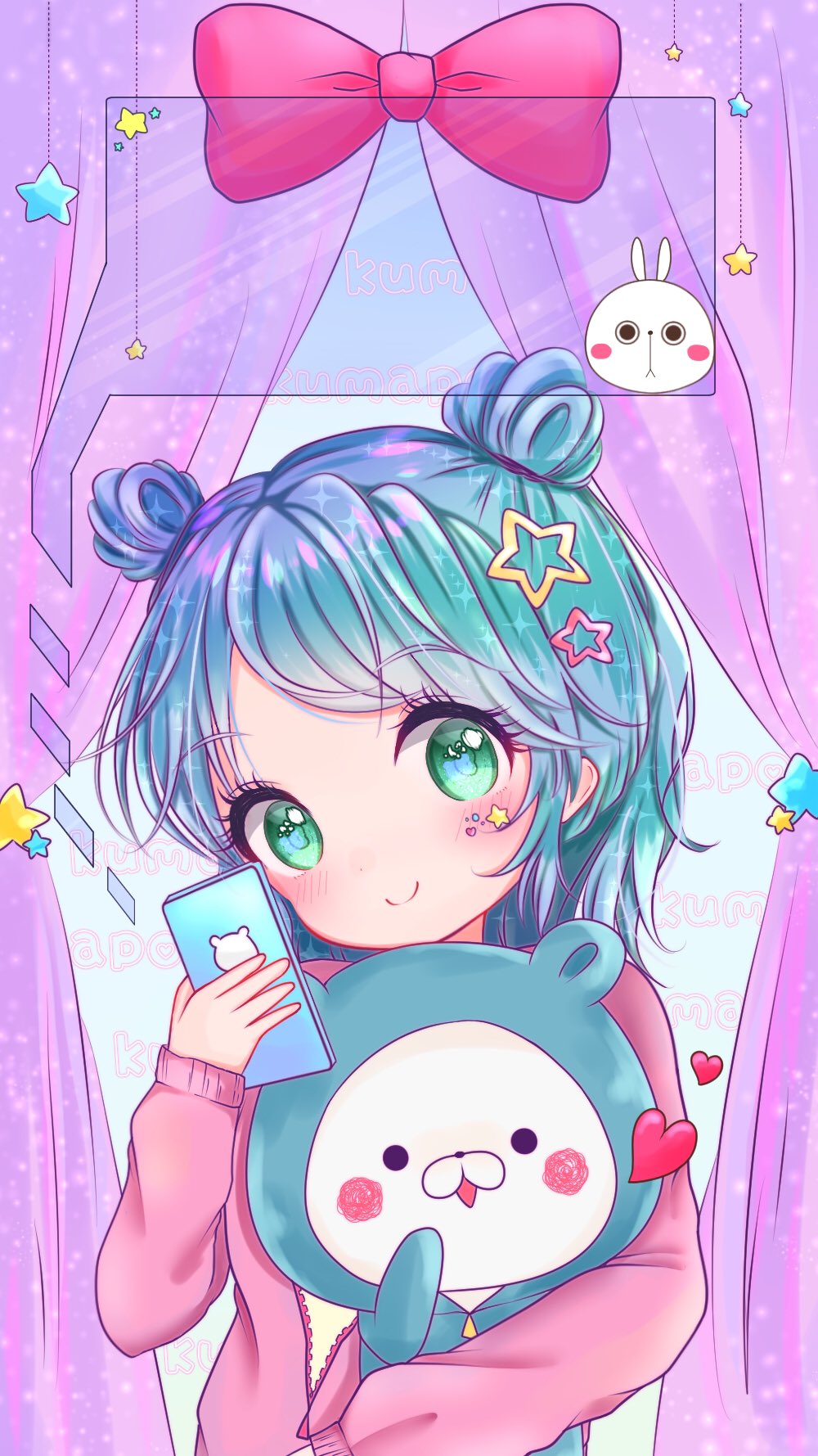 ちゃのん イラスト على تويتر 大人気lineスタンプキャラクターのファンアートを書かせてもらいました இdஇ だいすきなくまぽこちゃんを書かせていただきとても楽しかったです ʚ ɞ Ios用のロック画面の待ち受けさいずにかきました W 三 ちゃのん