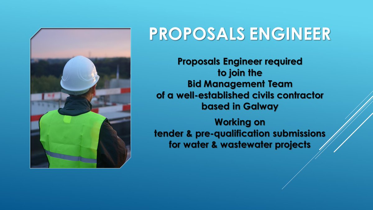 AcrowRecruit's tweet photo. Proposals Engineer required in Galway, Ireland West, offering excellent opportunity, contact Acrow Recruitment Irish Office T: +353 (0) 71 96 83997 or Apply Now!: https://t.co/njMsYrV6qi https://t.co/48OAV3qCGz