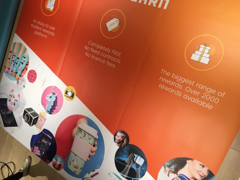 Check out our awesome back drop for the <a href="/Bett_show/">Bett Global</a> in January, ready and waiting! #education #gifts #schools