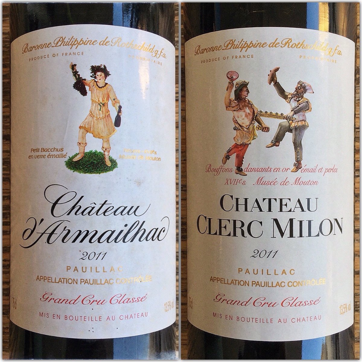 El_Hanialidis's tweet photo. #chateaudarmailhac and #chateauclercmilon 2011 vintage ... Both #fifthgrowth both from #pauillac side by side ... 🍷 https://t.co/Ro7bKJ62Rz
