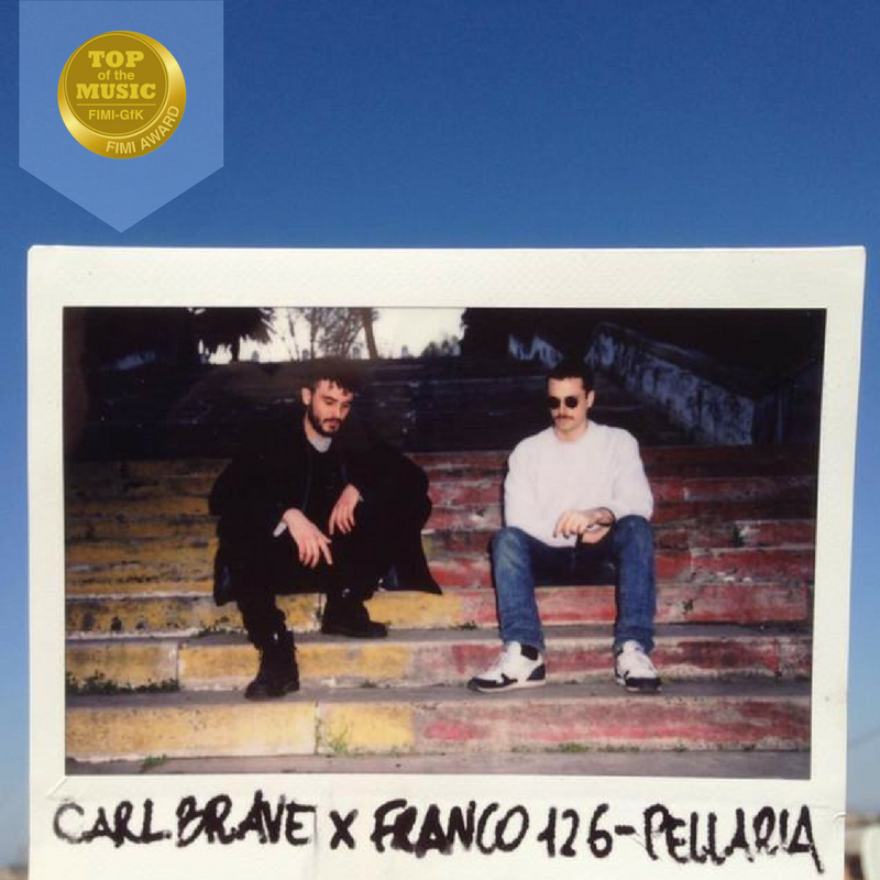FIMI_IT's tweet photo. “Oggi non ne ho fatta una giusta”, o quasi #CarlBrave&amp;Franco126: #Pellaria è certificato oro tra i #FIMIAwards! 🙌 https://t.co/fPUhTFZsH4