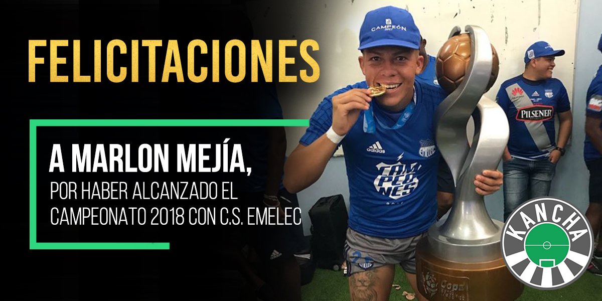 Kancha_Agency's tweet photo. Felicitaciones a nuestro representado @mauricio_3mejia por haber conseguido luego de un gran año junto a su equipo @CSEmelec la anhelada corona 14 del Campeonato Nacional de Fútbol. ⚽️💯🏆

#trabajoduro #grandemetas #jugadorkancha #campeón #kancha #kanchaec #SOMOSDISTINTOS https://t.co/uL2Xr7ZtMS