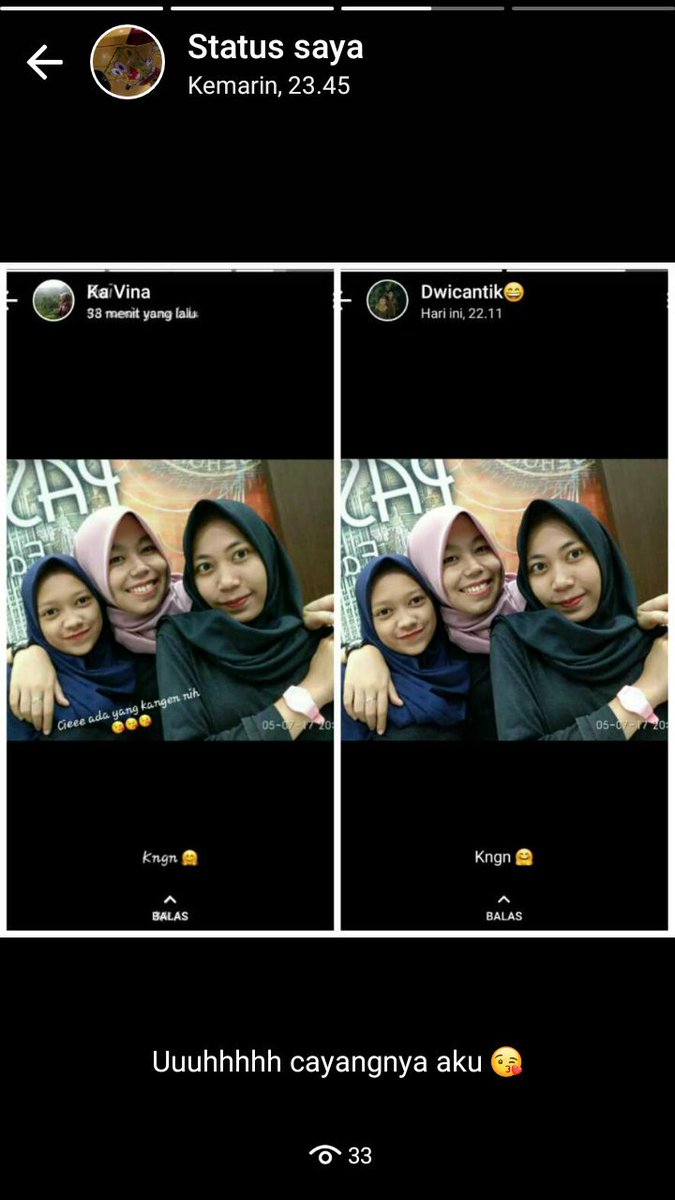 marcelina_rizki's tweet photo. Ceritanya lagi pada kangen2an 😁 https://t.co/a93JinMogt