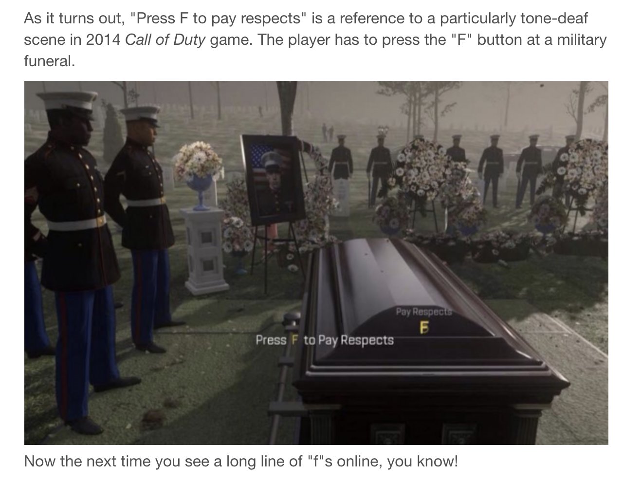 Press F to pay respects gamer