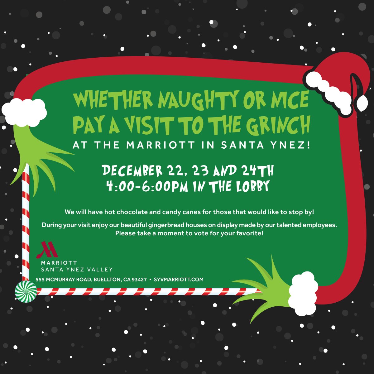 MarriottSYVM's tweet photo. We have a very special guest staying this weekend! 🎄 #NaughtyOrNice https://t.co/iBhfi07bnR