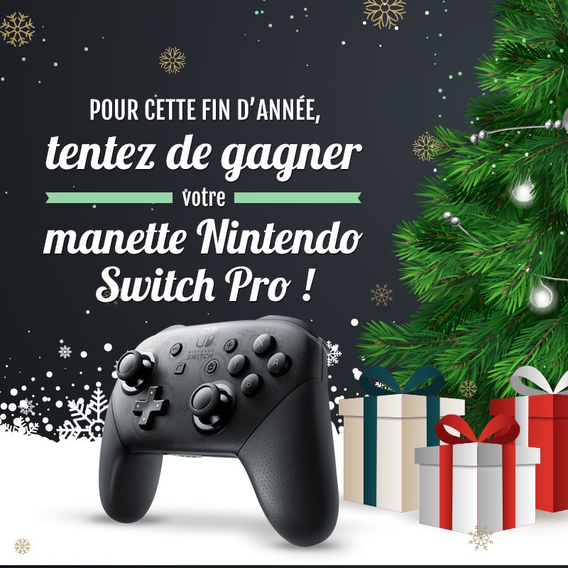 Micromania_Fr's tweet photo. Pour cette fin d'année, on te fait gagner ... une manette Nintendo Switch Pro ! 

Pour participer, follow @Micromania_Fr et @NintendoFrance et RT ce tweet ! 

Tirage au sort vendredi ! https://t.co/1aTaKAA9KS