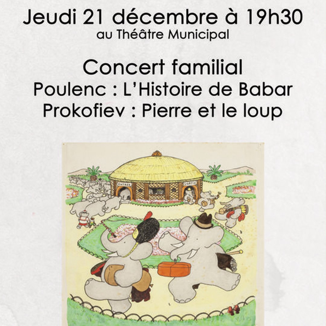 weclap_fr's tweet photo. 🎼 #InvitationsMusique pour le concert @La_Belle_Saison "L'histoire de Babar le petit éléphant suivi de Pierre et le loup" au théâtre de #Coulommiers  le 21/12 ! Résas ▶️  https://t.co/YfW5S7bnVy https://t.co/M2ZR1tgugU