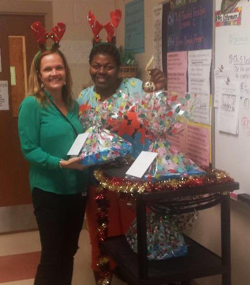 So what makes these last few days easier to get through? Our wonderful sixth grade administrator and guidance counselor! #spreadingholidaycheer #thanksformakingusfeelspecial #cutestelvesever!
