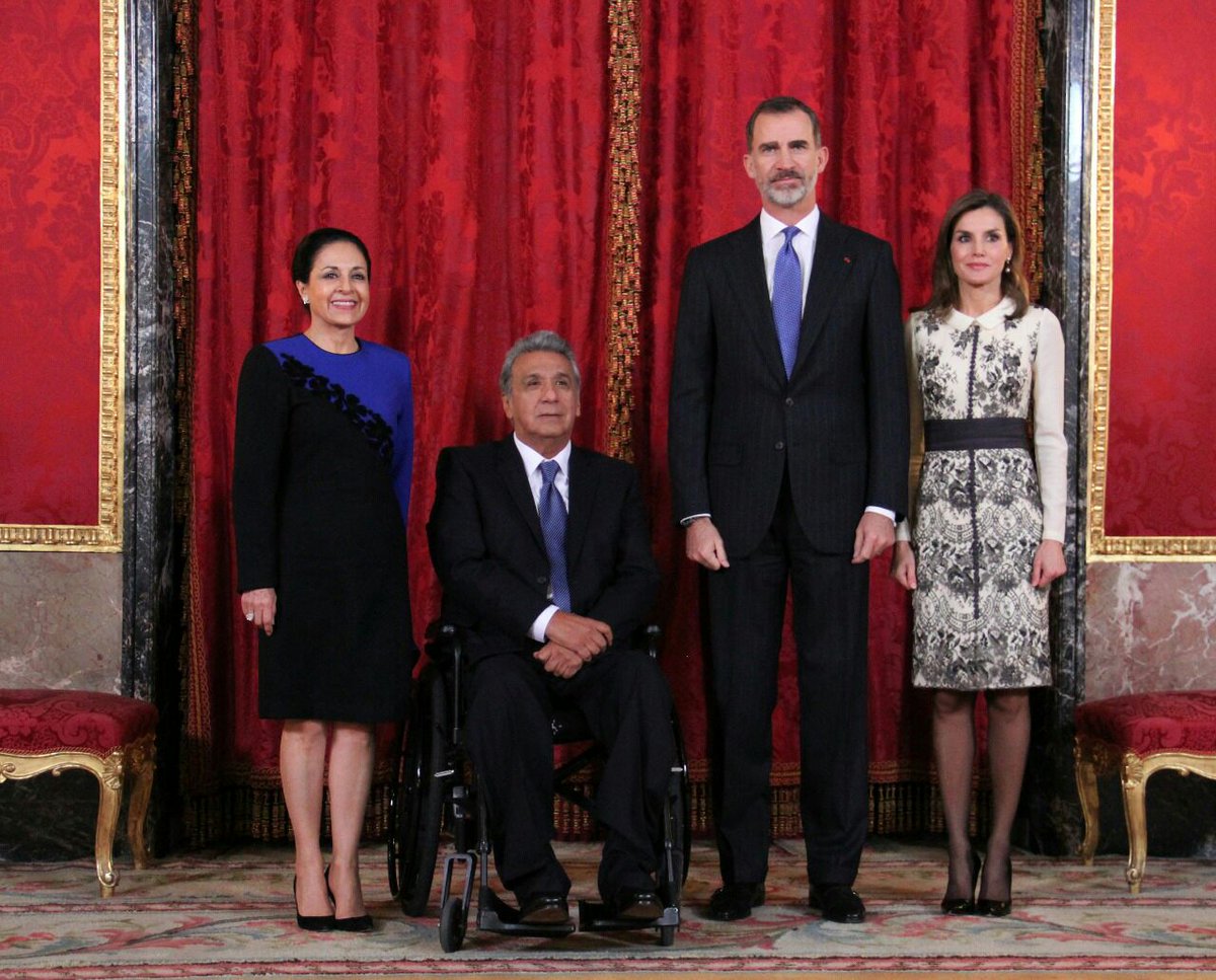 Lenin's tweet image. Esta mañana mantuvimos una grata conversación con el Rey de España, Felipe VI en el bellísimo Palacio de la Zarzuela, con quien compartimos nuestro Plan Toda Una Vida. #VisitaOficialEuropa