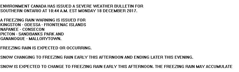 Travelling westward today? @environmentca has a freezing rain warning in effect. #ottnews https://t.co/Nd623YWLcV