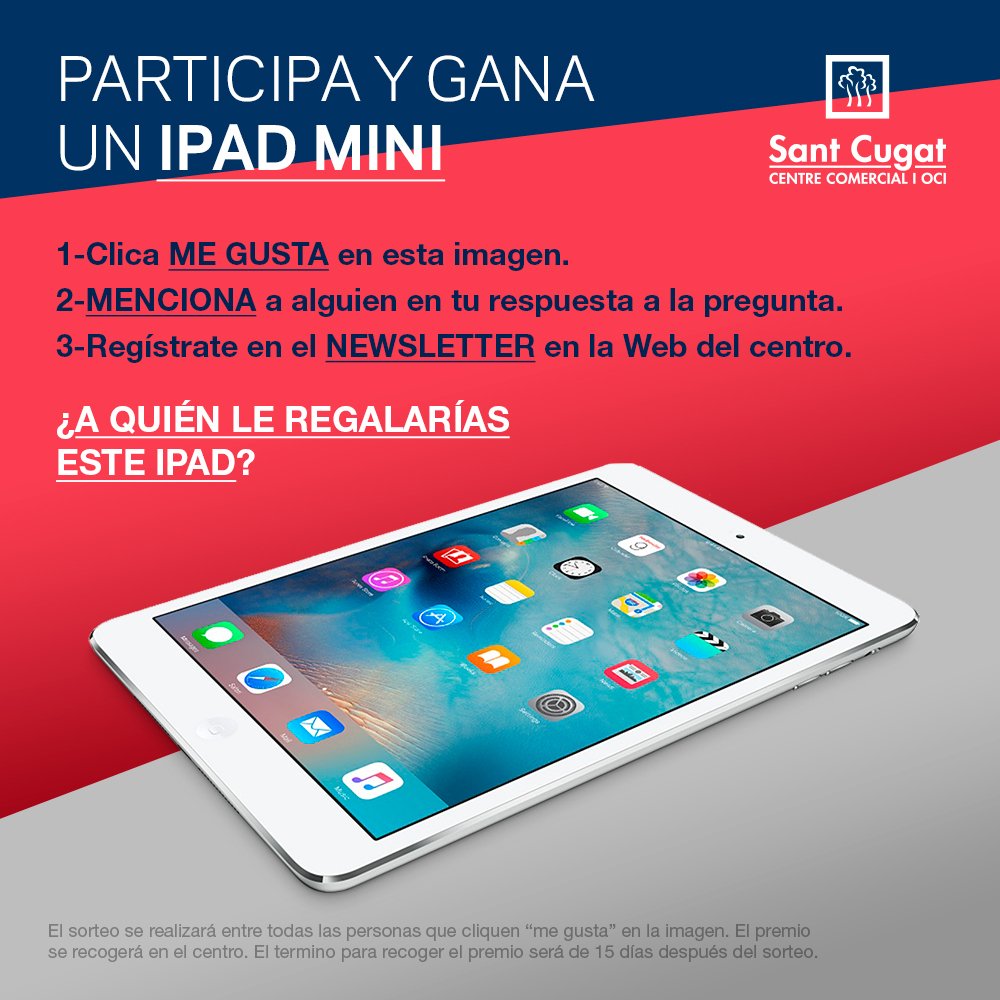 Nuevo Sorteo Exprés: sorteamos un iPad Mini. Clica aquí y participa:
bit.ly/2kG6tAw