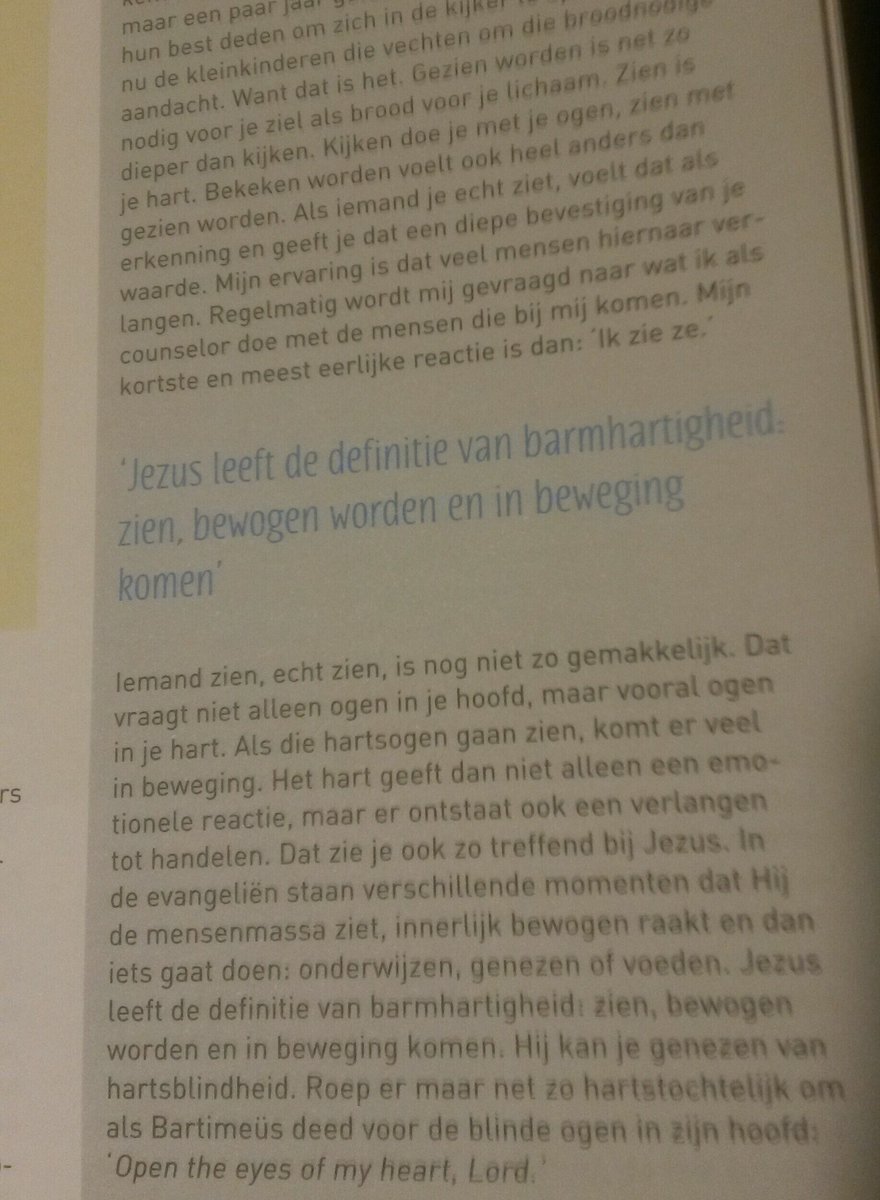 Mooie column van @AriedeRover in de Oogst van @thdvamsterdam. #lerenzien #barmhartigheid.