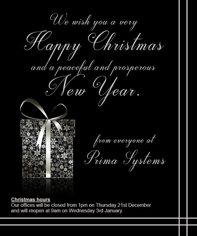 Wishing all of our Twitter followers a very Merry Christmas! Our last day is Thursday and we'll be back in the office on the 3rd January.